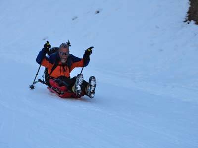 Randonnée raquette à neige, luge, et gastronomie 